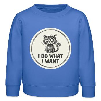 Je fais ce que je veux, Cat - Sweat enfant bio Stanley/Stella - carolina blue - Devant - AI Model Kid Female (0cm)