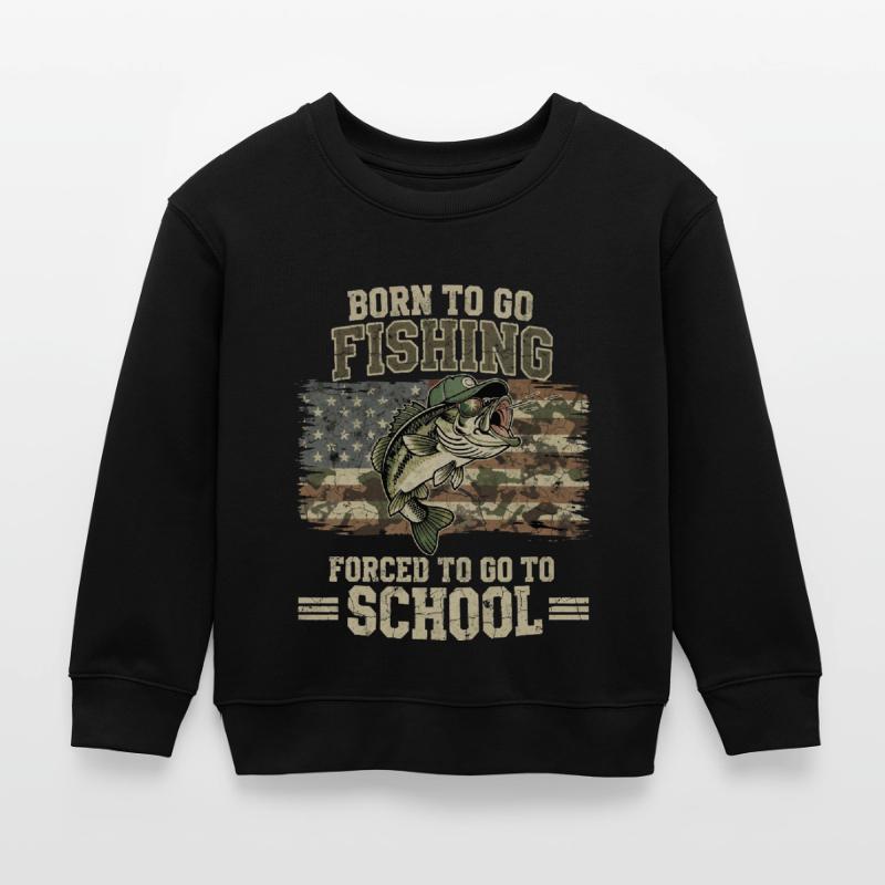 Né pour pêcher – Conception forcée d’aller à l’école Sweat enfant bio Stanley/Stella