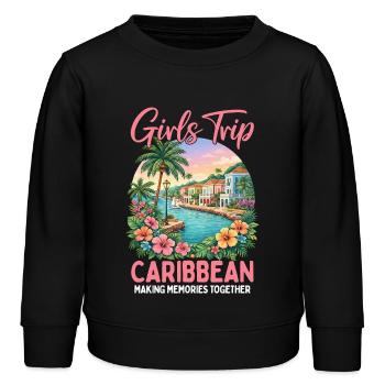 Voyage entre filles dans les Caraïbes - Sweat enfant bio Stanley/Stella - noir - Devant - AI Model Kid Male (0cm)