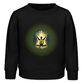 Méditation Souffle Pouvoir Nature Poumon Mandala - Sweat enfant bio Stanley/Stella - noir - Devant - AI Model Kid Male (0cm)