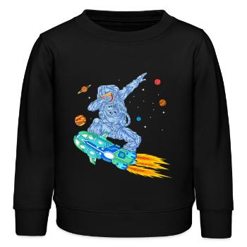 T-shirt spatial Astronaute en hoverboard - Sweat enfant bio Stanley/Stella - noir - Devant - AI Model Kid Male (0cm)