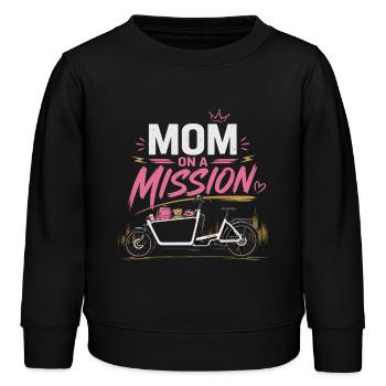 Mom On A Mission Fahrrad Mama - Kinder Organic Sweatshirt Mini Changer von Stanley/Stella - Schwarz - Vorne - AI Model Kid Male (0cm)