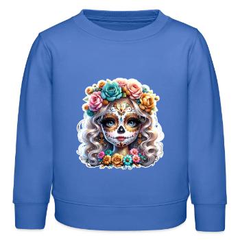 La Catrina - Kinder Organic Sweatshirt Mini Changer von Stanley/Stella - carolina Blue - Vorne - AI Model Kid Female (0cm)