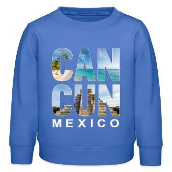 Cancun Mexico - Kinder Organic Sweatshirt Mini Changer von Stanley/Stella - carolina Blue - Vorne - AI Model Kid Female (0cm)