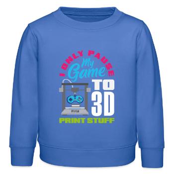 Pausiere Mein Spiel Nur Für 3D Druck Gamer - Kinder Organic Sweatshirt Mini Changer von Stanley/Stella - carolina Blue - Vorne - AI Model Kid Female (0cm)
