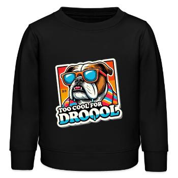 Zu cool zum Sabbern Lustiger Bulldogge - Kinder Organic Sweatshirt Mini Changer von Stanley/Stella - Schwarz - Vorne - AI Model Kid Male (0cm)