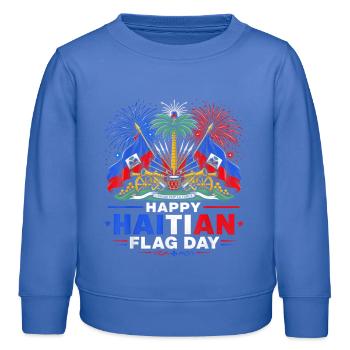 Festliches haitianisches Flaggenfest - Kinder Organic Sweatshirt Mini Changer von Stanley/Stella - carolina Blue - Vorne - AI Model Kid Female (0cm)
