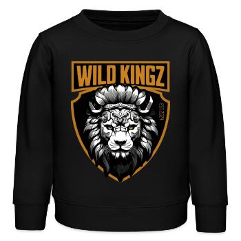 Lion - Sweat enfant bio Stanley/Stella - noir - Devant - AI Model Kid Male (0cm)