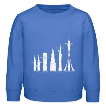 Tallest Skyscrapers Clouds Buildings Mega Towers - Kids Organic Sweatshirt by Stanley/Stella - carolina blue - Front - AI Model Kid Female (0cm)