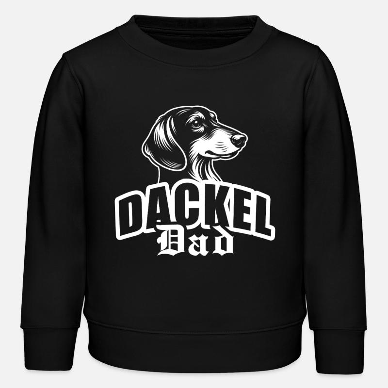 "Dackel Dad" mit Hundekopf - Kinder Organic Sweatshirt Mini Changer von Stanley/Stella - Schwarz