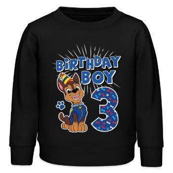 Paw Patrol 3 Jahre alt Geburtstag Chase - Kinder Organic Sweatshirt Mini Changer von Stanley/Stella - Schwarz - Vorne - AI Model Kid Male (0cm)