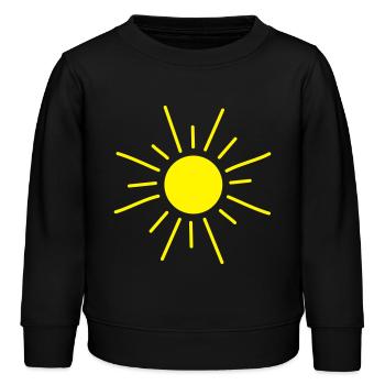 Soleil Rayons de soleil Été - Sweat enfant bio Stanley/Stella - noir - Devant - AI Model Kid Male (0cm)