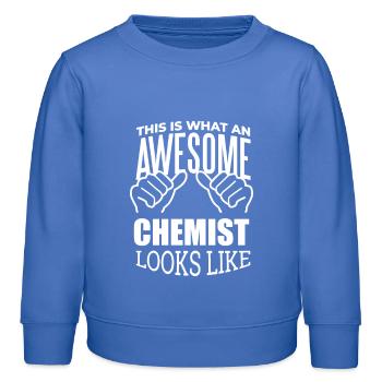 chimiste - Sweat enfant bio Stanley/Stella - carolina blue - Devant - AI Model Kid Female (0cm)