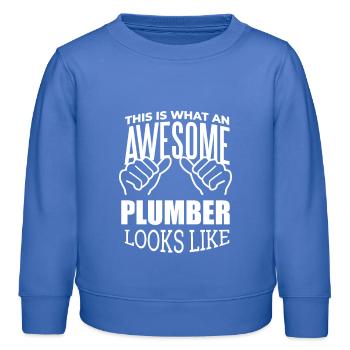 plombier - Sweat enfant bio Stanley/Stella - carolina blue - Devant - AI Model Kid Female (0cm)