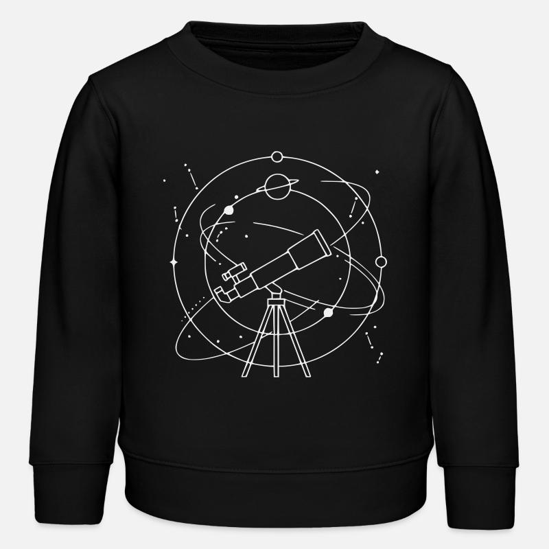 Telescope Solar System Planets Constellation - Kids Organic Sweatshirt by Stanley/Stella - black