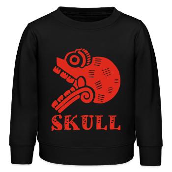 Red Tribal Skull - Kids Organic Sweatshirt by Stanley/Stella - black - Front - AI Model Kid Male (0cm)