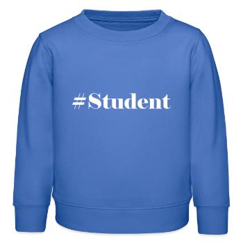 #Student Logo Blanc - Sweat enfant bio Stanley/Stella - carolina blue - Devant - AI Model Kid Female (0cm)