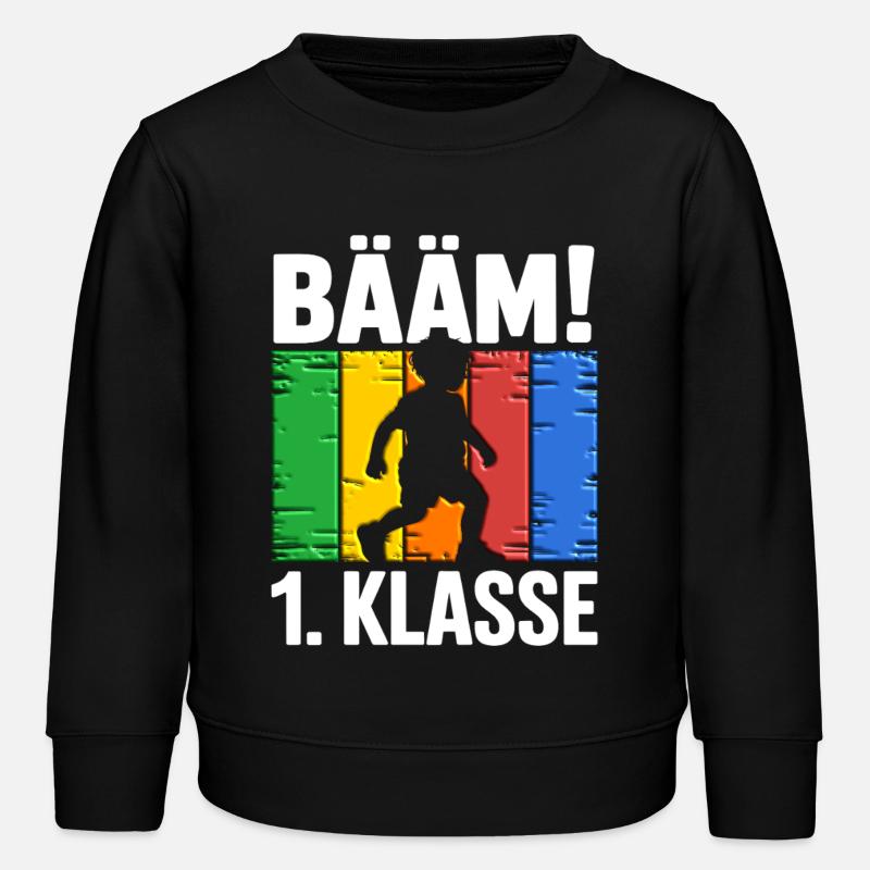 1. Klasse Bääm - Kinder Organic Sweatshirt Mini Changer von Stanley/Stella - Schwarz