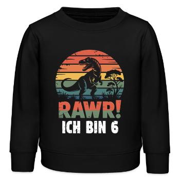 Rawr ! 6 ans enfant - Sweat enfant bio Stanley/Stella - noir - Devant - AI Model Kid Male (0cm)