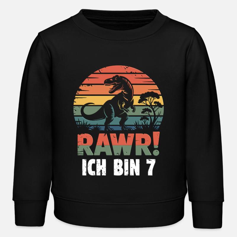 Rawr! 7 Jahre Kinder - Kinder Organic Sweatshirt Mini Changer von Stanley/Stella - Schwarz