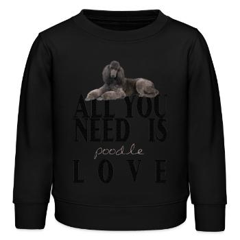 Poodle - Kinder Organic Sweatshirt Mini Changer von Stanley/Stella - Schwarz - Vorne - AI Model Kid Male (0cm)
