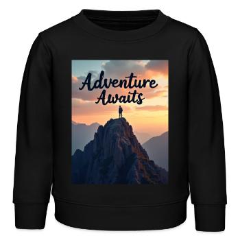 L’aventure vous attend - Sweat enfant bio Stanley/Stella - noir - Devant - AI Model Kid Male (0cm)