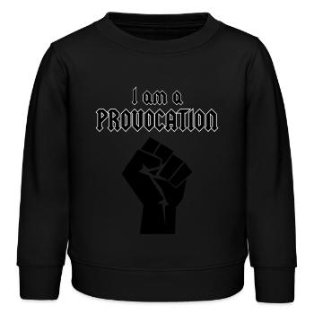 I am a Provokation - Kinder Organic Sweatshirt Mini Changer von Stanley/Stella - Schwarz - Vorne - AI Model Kid Male (0cm)