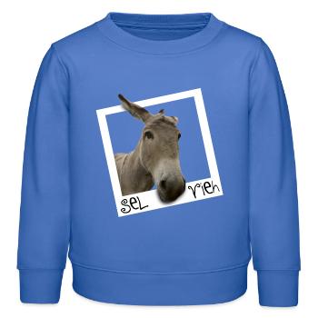 Selfie - Sel Vieh - Kinder Organic Sweatshirt Mini Changer von Stanley/Stella - carolina Blue - Vorne - AI Model Kid Female (0cm)