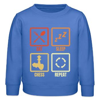 Eat Sleep Chess Repeat - Kinder Organic Sweatshirt Mini Changer von Stanley/Stella - carolina Blue - Vorne - AI Model Kid Female (0cm)