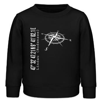 Koordinaten Lindau am Bodensee - Kinder Organic Sweatshirt Mini Changer von Stanley/Stella - Schwarz - Vorne - AI Model Kid Male (0cm)