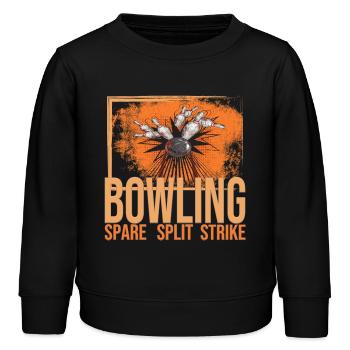 Bowling - Spare - Split - Strike - Kinder Organic Sweatshirt Mini Changer von Stanley/Stella - Schwarz - Vorne - AI Model Kid Male (0cm)
