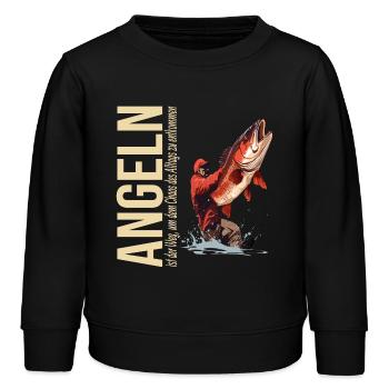 Angeln ist der Weg um dem Chaos... - Kinder Organic Sweatshirt Mini Changer von Stanley/Stella - Schwarz - Vorne - AI Model Kid Male (0cm)