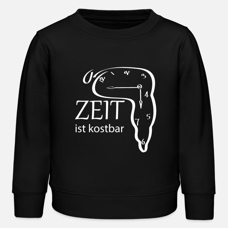 Kreatives Uhren-Design mit Spruch - Kinder Organic Sweatshirt Mini Changer von Stanley/Stella - Schwarz