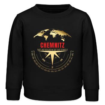 Koordinaten Chemnitz - Kinder Organic Sweatshirt Mini Changer von Stanley/Stella - Schwarz - Vorne - AI Model Kid Male (0cm)