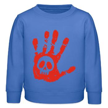 Crâne et empreinte sanglante - Sweat enfant bio Stanley/Stella - carolina blue - Devant - AI Model Kid Female (0cm)
