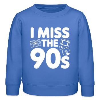 I Miss the 90s - Kids Organic Sweatshirt by Stanley/Stella - carolina blue - Front - AI Model Kid Female (0cm)