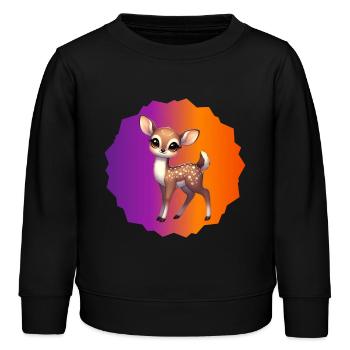 Jeune faon - Sweat enfant bio Stanley/Stella - noir - Devant - AI Model Kid Male (0cm)
