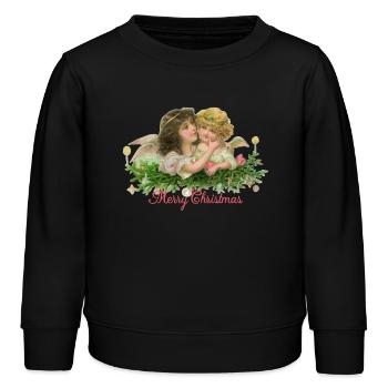 Sweet Christmas Angels - Kids Organic Sweatshirt by Stanley/Stella - black - Front - AI Model Kid Male (0cm)