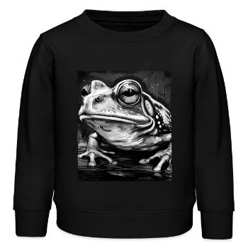 Portrait de grenouille - Sweat enfant bio Stanley/Stella - noir - Devant - AI Model Kid Male (0cm)