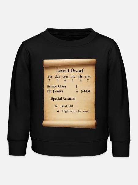 Level 1 Dwarf - Kids Organic Sweatshirt by Stanley/Stella - black