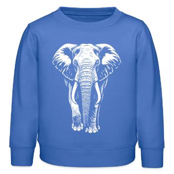 Eléphant - Gros Gibier, Défense, Ivoire - Sweat enfant bio Stanley/Stella - carolina blue - Devant - AI Model Kid Female (0cm)