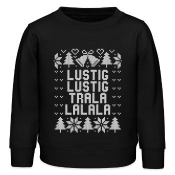 Ugly Christmas Lustig Lustig Tralalalala - Kinder Organic Sweatshirt Mini Changer von Stanley/Stella - Schwarz - Vorne - AI Model Kid Male (0cm)