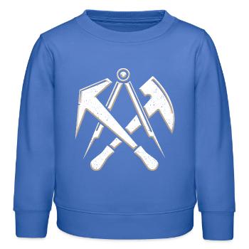 Roofers guild symbol in cool 3D grunge look - Kids Organic Sweatshirt by Stanley/Stella - carolina blue - Front - AI Model Kid Female (0cm)