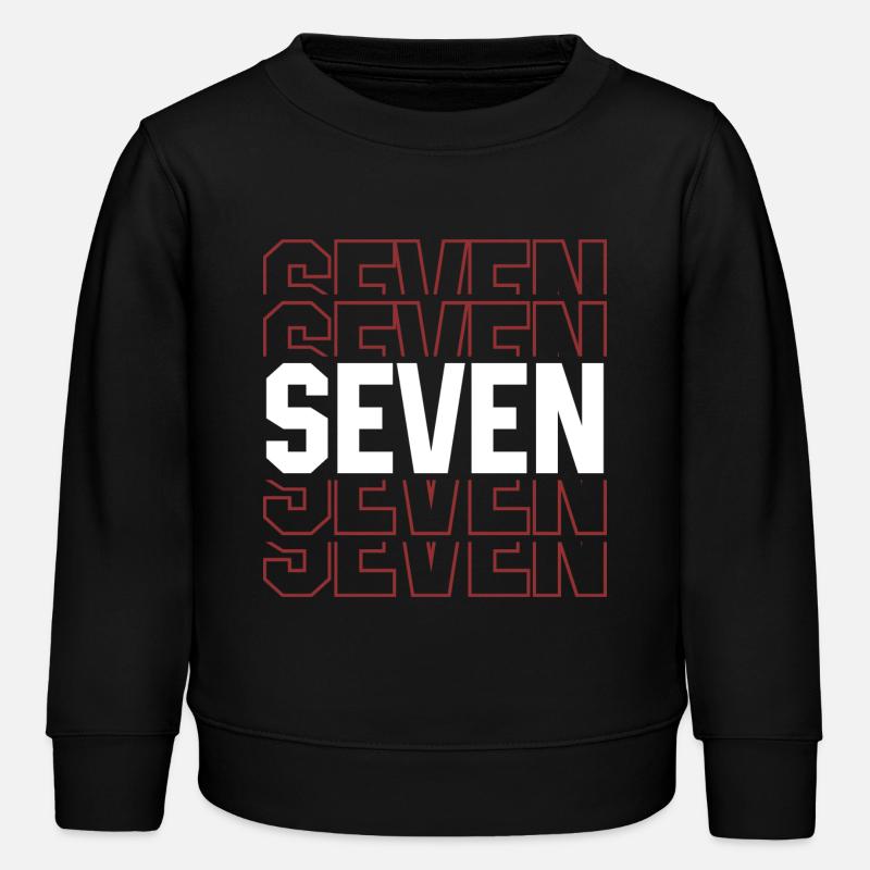 Seven Repeated Grid Emblem - Kids Organic Sweatshirt by Stanley/Stella - black