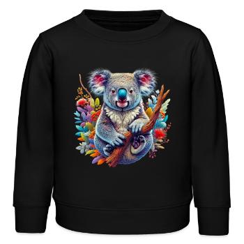 Koala - Kinder Organic Sweatshirt Mini Changer von Stanley/Stella - Schwarz - Vorne - AI Model Kid Male (0cm)