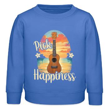 Pick Happiness! Ukulele Sunset - Kinder Organic Sweatshirt Mini Changer von Stanley/Stella - carolina Blue - Vorne - AI Model Kid Female (0cm)