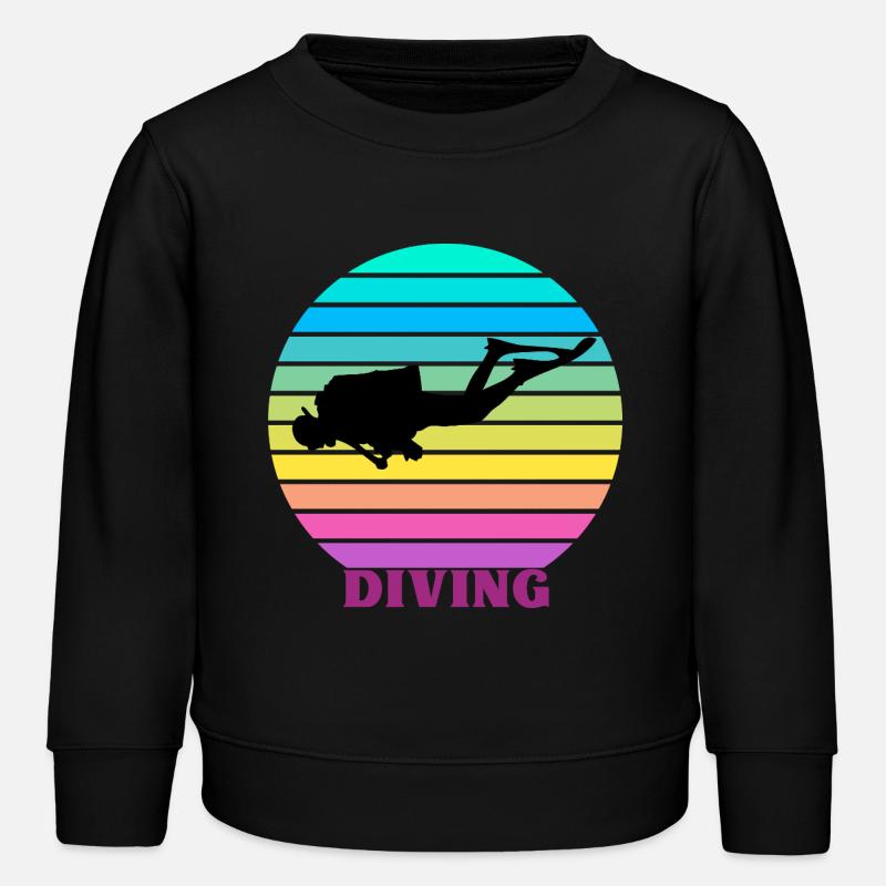 Diving Retro - Kids Organic Sweatshirt by Stanley/Stella - black