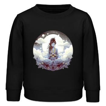 Méditation - Sweat enfant bio Stanley/Stella - noir - Devant - AI Model Kid Male (0cm)