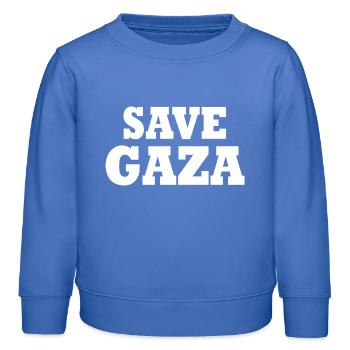 Save gaza - Kids Organic Sweatshirt by Stanley/Stella - carolina blue - Front - AI Model Kid Female (0cm)