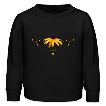 Fleurs jaunes d’échinacée - Sweat enfant bio Stanley/Stella - noir - Devant - AI Model Kid Male (0cm)